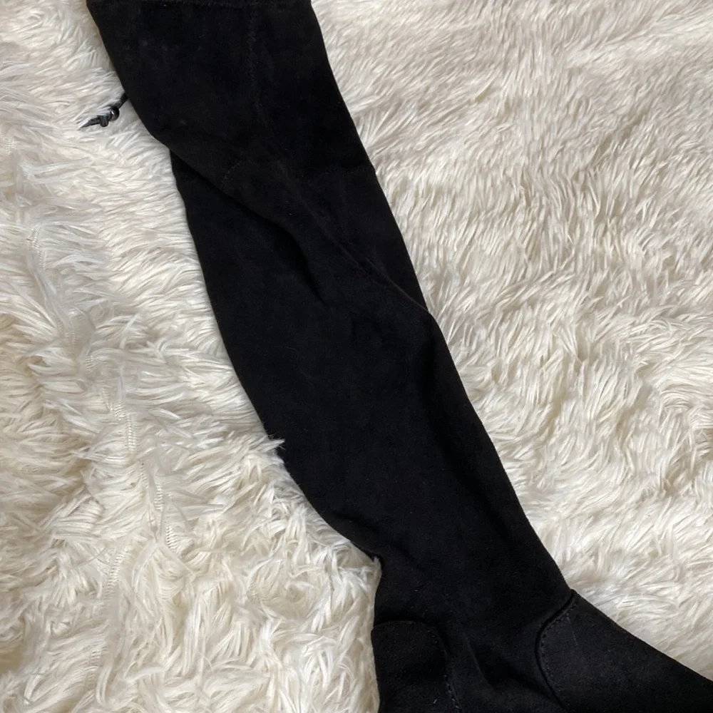 Rampage Black Faux Suede Over The Knee Boots Size 6.5 Excellent Condition